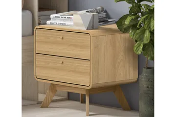 Olivet Sängbord 51 cm i Trä med Lådor - Brun - Möbler - Bord & matgrupp - Avlastningsbord & sidobord - Sängbord & nattduksbord