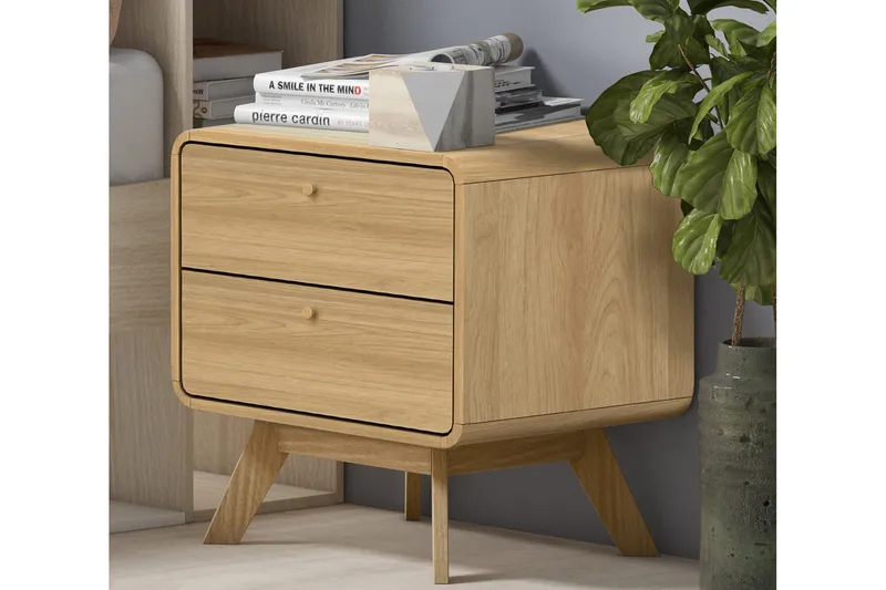 Olivet Sängbord 51 cm i Trä med Lådor - Brun - Möbler - Bord & matgrupp - Avlastningsbord & sidobord - Sängbord & nattduksbord