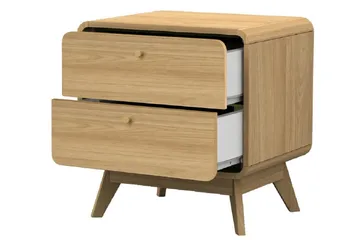 Olivet Sängbord 51 cm i Trä med Lådor - Brun - Möbler - Bord & matgrupp - Avlastningsbord & sidobord - Sängbord & nattduksbord
