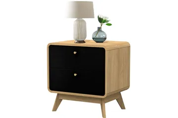 Olivet Sängbord 51 cm - Natur/Svart - Möbler - Bord & matgrupp - Avlastningsbord & sidobord - Sängbord & nattduksbord
