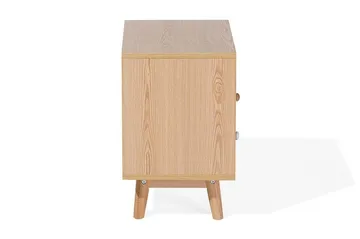 Peinmore Sängbord 40 cm med Förvaring 2 Lådor + Hylla - Brun/Vit/Grå - Möbler - Bord & matgrupp - Avlastningsbord & sidobord - Sängbord & nattduksbord