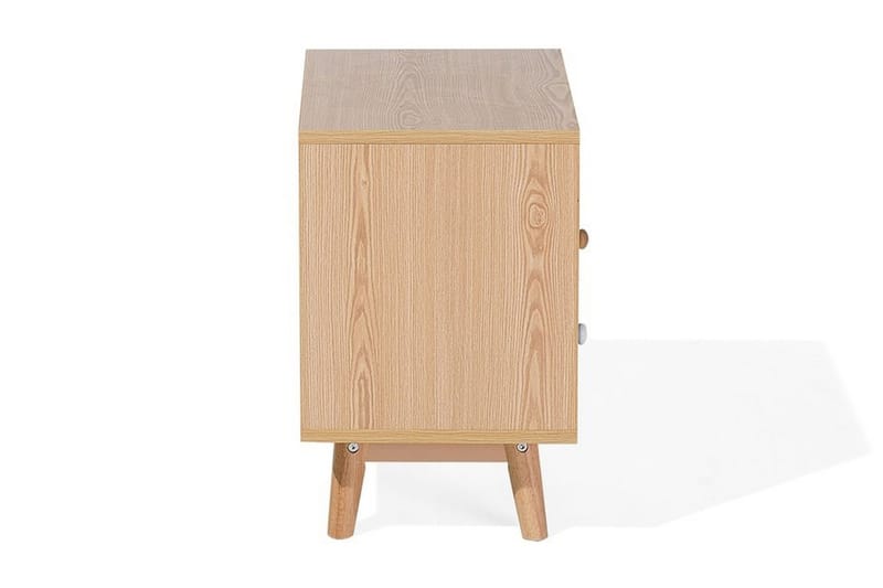 Peinmore Sängbord 40 cm med Förvaring 2 Lådor + Hylla - Brun/Vit/Grå - Möbler - Bord & matgrupp - Avlastningsbord & sidobord - Sängbord & nattduksbord