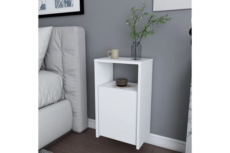 Rinorea Sängbord 36x61,4 cm - Vit - Möbler - Bord & matgrupp - Avlastningsbord & sidobord - Sängbord & nattduksbord