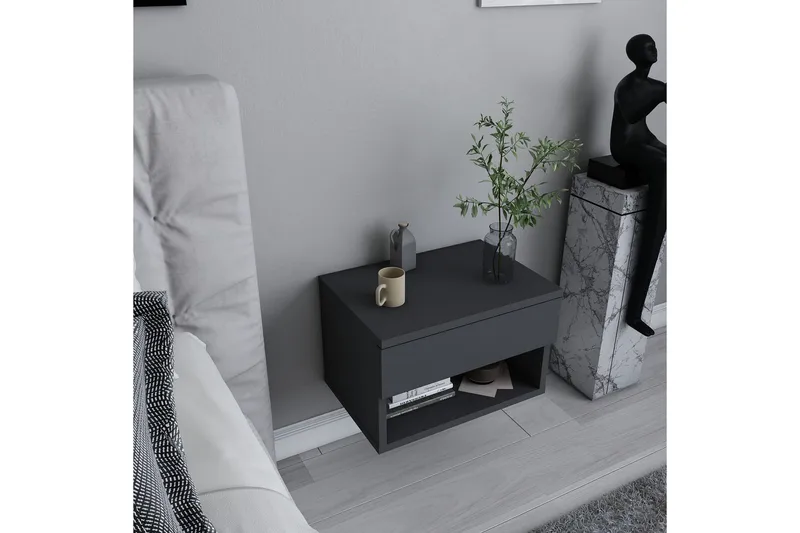 Rinorea Sängbord 44,6x31,9 cm - Antracit - Möbler - Bord & matgrupp - Avlastningsbord & sidobord - Sängbord & nattduksbord