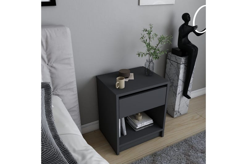Rinorea Sängbord 44,6x52,8 cm - Antracit - Möbler - Bord & matgrupp - Avlastningsbord & sidobord - Sängbord & nattduksbord