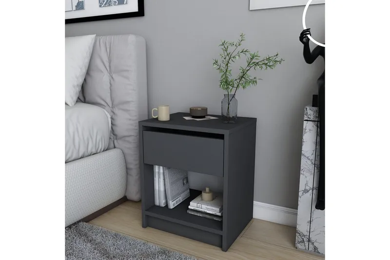 Rinorea Sängbord 44,6x52,8 cm - Antracit - Möbler - Bord & matgrupp - Avlastningsbord & sidobord - Sängbord & nattduksbord