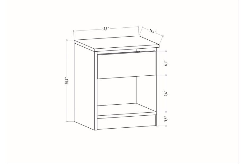 Rinorea Sängbord 44,6x52,8 cm - Antracit - Möbler - Bord & matgrupp - Avlastningsbord & sidobord - Sängbord & nattduksbord