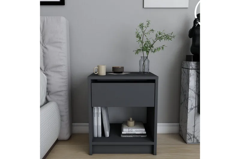 Rinorea Sängbord 44,6x52,8 cm - Antracit - Möbler - Bord & matgrupp - Avlastningsbord & sidobord - Sängbord & nattduksbord