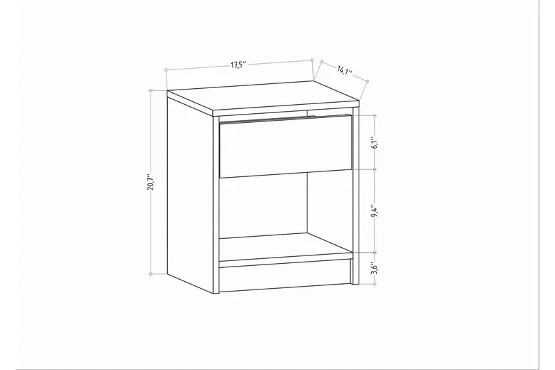Rinorea Sängbord 44,6x52,8 cm - Brun - Möbler - Bord & matgrupp - Avlastningsbord & sidobord - Sängbord & nattduksbord