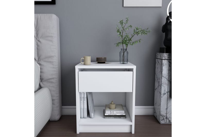 Rinorea Sängbord 44,6x52,8 cm - Vit - Möbler - Bord & matgrupp - Avlastningsbord & sidobord - Sängbord & nattduksbord