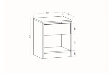 Rinorea Sängbord 44,6x52,8 cm - Vit - Möbler - Bord & matgrupp - Avlastningsbord & sidobord - Sängbord & nattduksbord