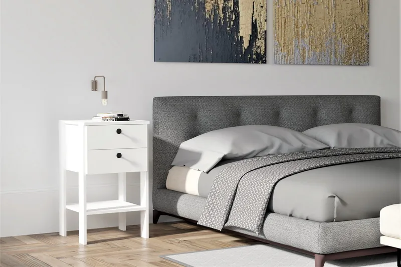 Rinorea Sängbord 44x75 cm - Vit - Möbler - Bord & matgrupp - Avlastningsbord & sidobord - Sängbord & nattduksbord