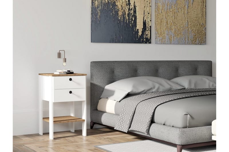 Rinorea Sängbord 44x75 cm - Vit - Möbler - Bord & matgrupp - Avlastningsbord & sidobord - Sängbord & nattduksbord