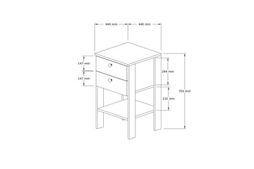 Rinorea Sängbord 44x75 cm - Vit - Möbler - Bord & matgrupp - Avlastningsbord & sidobord - Sängbord & nattduksbord