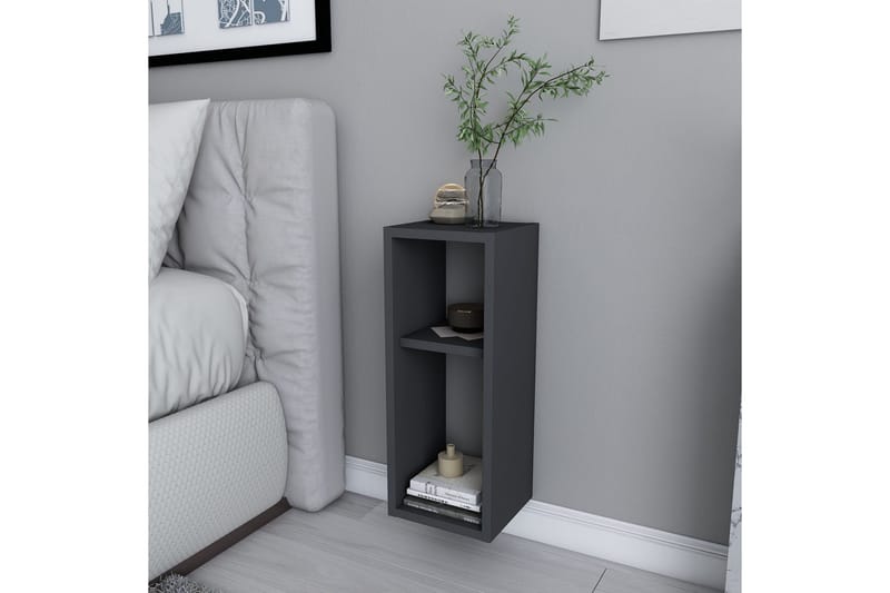 Rinorea Vägghängt Sängbord & Nattduksbord 23,2x59,6 cm i Trä med Valnötsutseende, Förvaring med Hyllor - Antracit - Möbler - Bord & matgrupp - Avlastningsbord & sidobord - Sängbord & nattduksbord