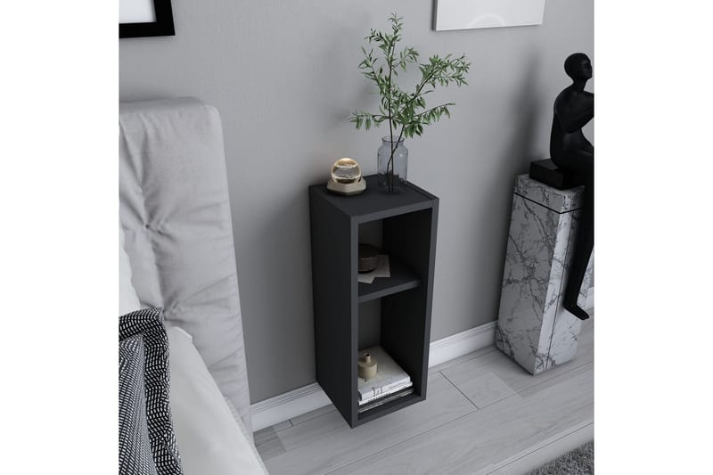 Rinorea Vägghängt Sängbord & Nattduksbord 23,2x59,6 cm i Trä med Valnötsutseende, Förvaring med Hyllor - Antracit - Möbler - Bord & matgrupp - Avlastningsbord & sidobord - Sängbord & nattduksbord