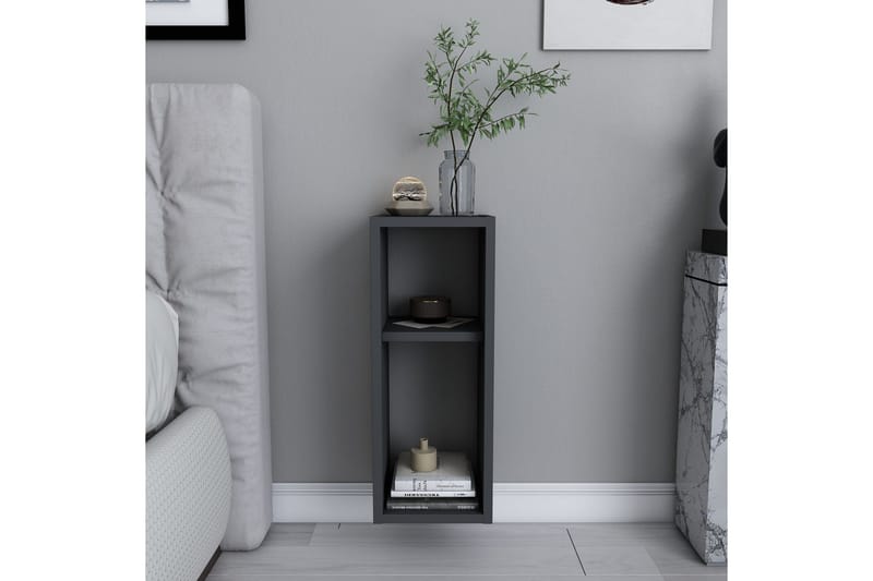 Rinorea Vägghängt Sängbord & Nattduksbord 23,2x59,6 cm i Trä med Valnötsutseende, Förvaring med Hyllor - Antracit - Möbler - Bord & matgrupp - Avlastningsbord & sidobord - Sängbord & nattduksbord