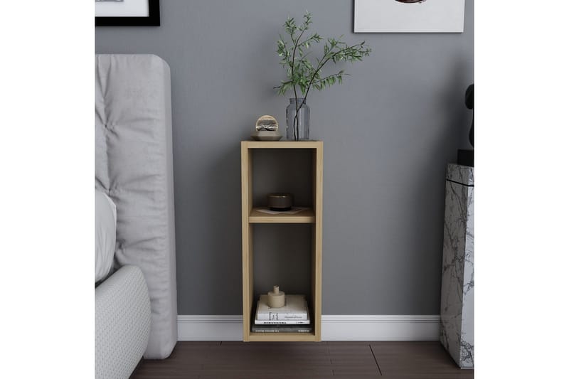 Rinorea Vägghängt Sängbord 23,2x59,6 cm i Trä med Förvaring - Beige - Möbler - Bord & matgrupp - Avlastningsbord & sidobord - Sängbord & nattduksbord
