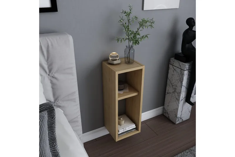 Rinorea Vägghängt Sängbord 23,2x59,6 cm i Trä med Förvaring - Beige - Möbler - Bord & matgrupp - Avlastningsbord & sidobord - Sängbord & nattduksbord