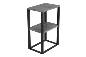 Rise Smalt Sängbord 45 cm med Förvaring i Trä med Metallstativ - Betonggrå - Möbler - Bord & matgrupp - Avlastningsbord & sidobord - Sängbord & nattduksbord