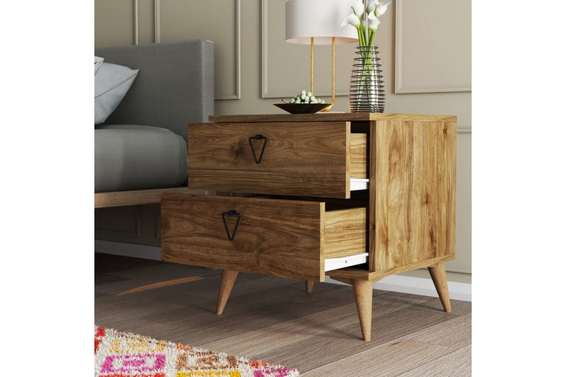 Sängbord & Nattduksbord Heibert Sängbord 52 cm Valnöt - Möbler - Bord & matgrupp - Avlastningsbord & sidobord - Sängbord & nattduksbord