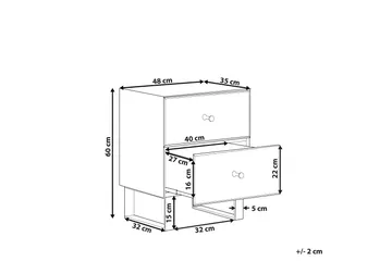 Sängbord 2 lådor spegeleffekt NESLE - Silver - Möbler - Bord & matgrupp - Avlastningsbord & sidobord - Sängbord & nattduksbord