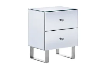 Sängbord 2 lådor spegeleffekt NESLE - Silver - Möbler - Bord & matgrupp - Avlastningsbord & sidobord - Sängbord & nattduksbord