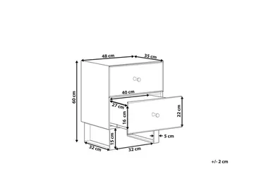 Sängbord 2 lådor spegeleffekt NESLE - Silver - Möbler - Bord & matgrupp - Avlastningsbord & sidobord - Sängbord & nattduksbord