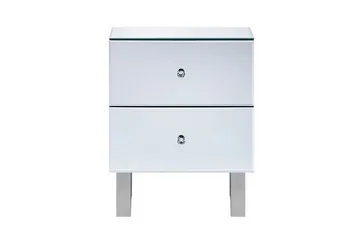 Sängbord 2 lådor spegeleffekt NESLE - Silver - Möbler - Bord & matgrupp - Avlastningsbord & sidobord - Sängbord & nattduksbord