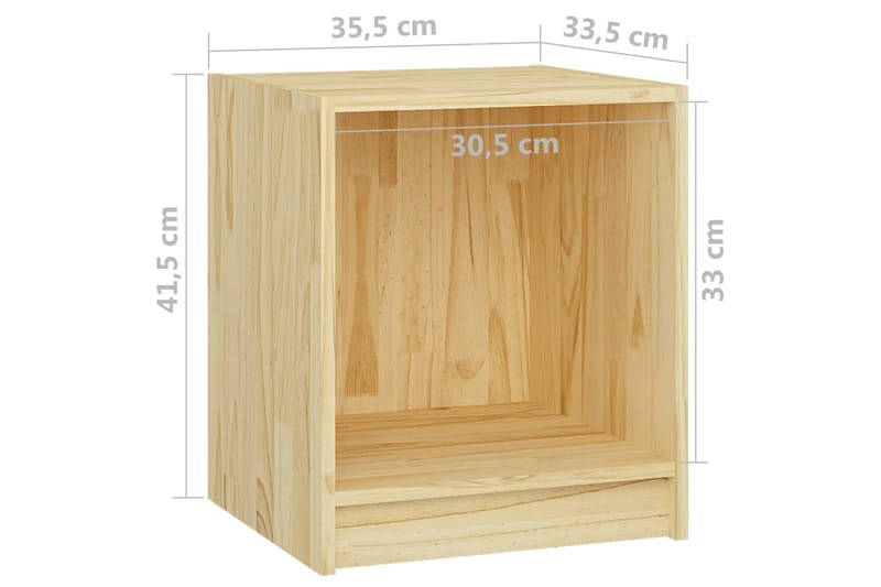 Sängbord 2 st 35,5x33,5x41,5 cm massivt furu - Brun - Sängbord & nattduksbord