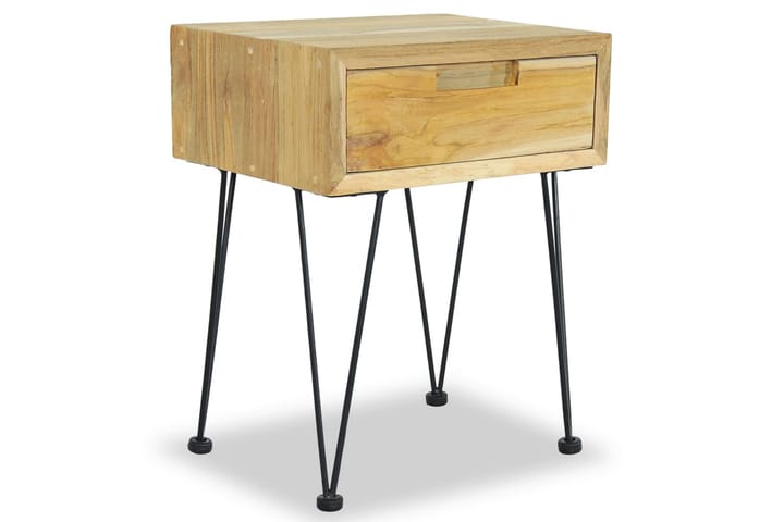 Sängbord 2 st 40x30x50 cm massiv teak - Brun - Sängbord & nattduksbord