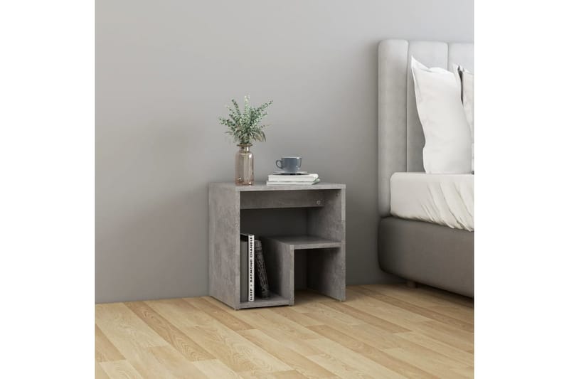 Sängbord 2 st betonggrå 40x30x40 cm spånskiva - Grå - Sängbord & nattduksbord