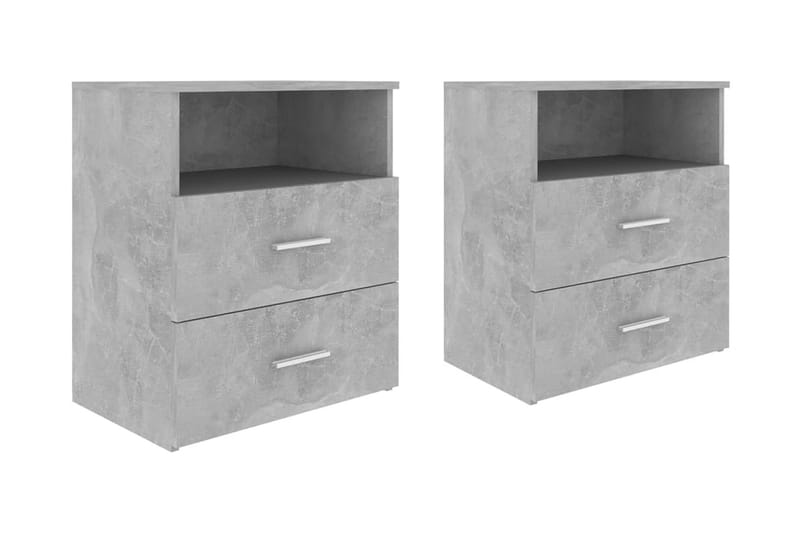 Sängbord 2 st betonggrå 50x32x60 cm - Grå - Sängbord & nattduksbord