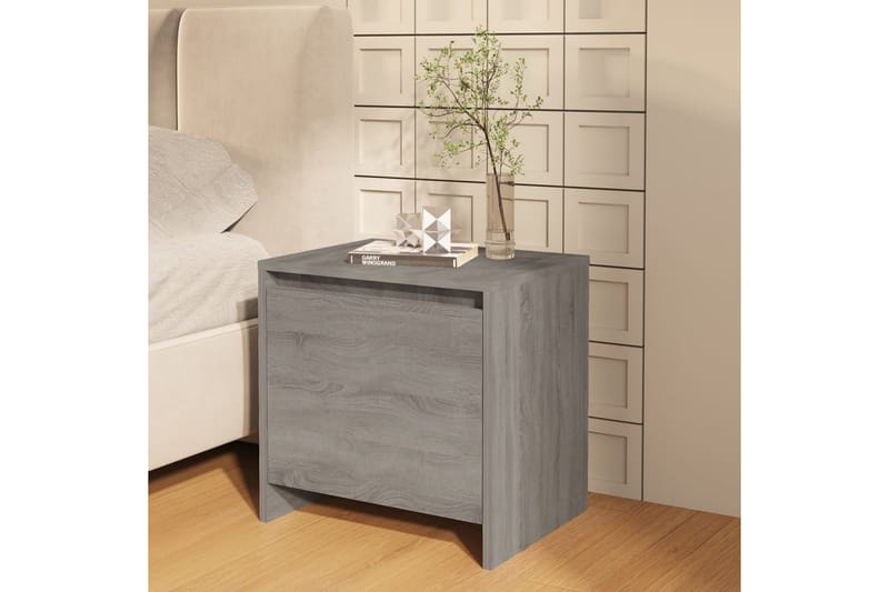 Sängbord 2 st grå sonoma 45x34,5x44,5 cm spånskiva - Grå - Sängbord & nattduksbord