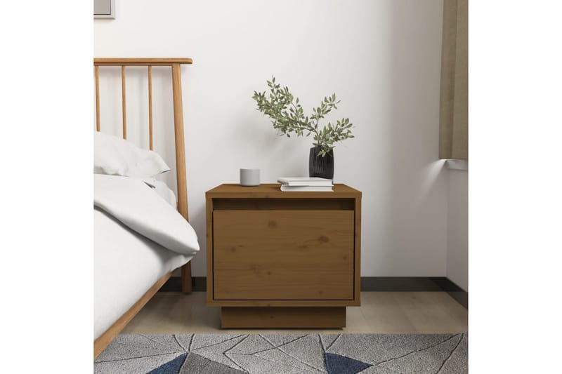 Sängbord 2 st honungsbrun 35x34x32 cm massiv furu - Brun - Sängbord & nattduksbord