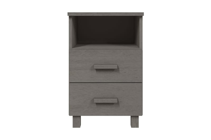 Sängbord 2 st ljusgrå 40x35x62 cm massiv furu - Grå - Sängbord & nattduksbord