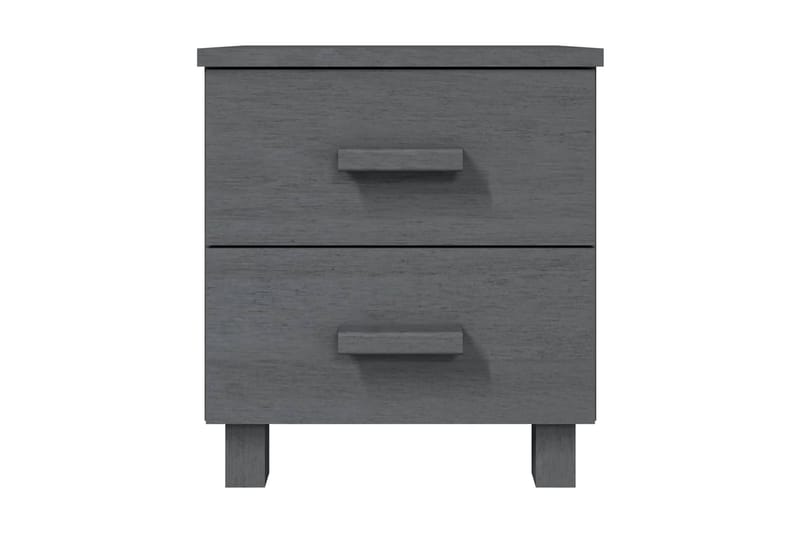 Sängbord 2 st mörkgrå 40x35x44,5 cm massiv furu - Grå - Sängbord & nattduksbord