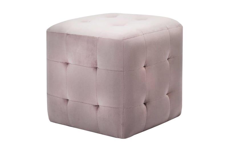 Sängbord 2 st rosa 30x30x30 cm sammetstyg - Rosa - Sängbord & nattduksbord