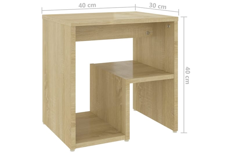 Sängbord 2 st sonoma-ek 40x30x40 cm spånskiva - Brun - Sängbord & nattduksbord