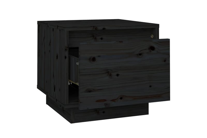 Sängbord 2 st svart 35x34x32 cm massiv furu - Svart - Sängbord & nattduksbord