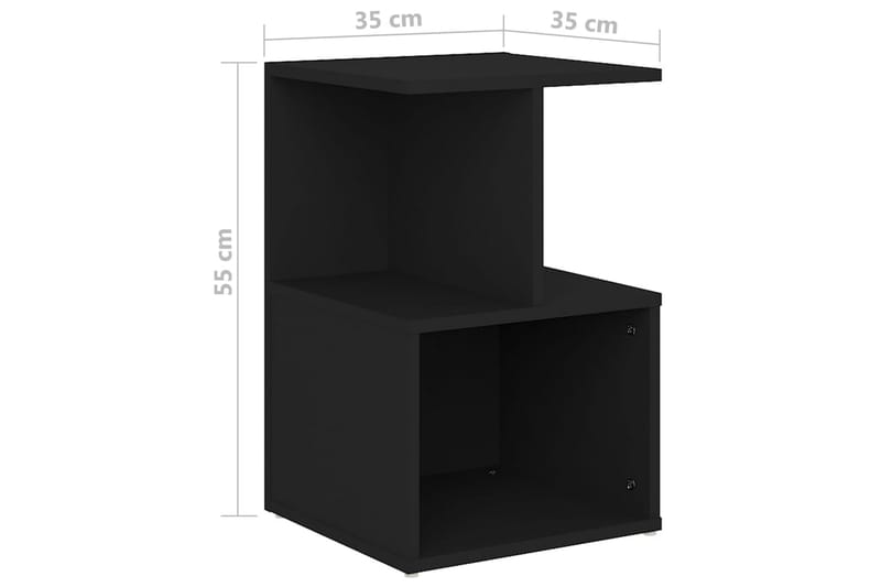 Sängbord 2 st svart 35x35x55 cm spånskiva - Svart - Sängbord & nattduksbord