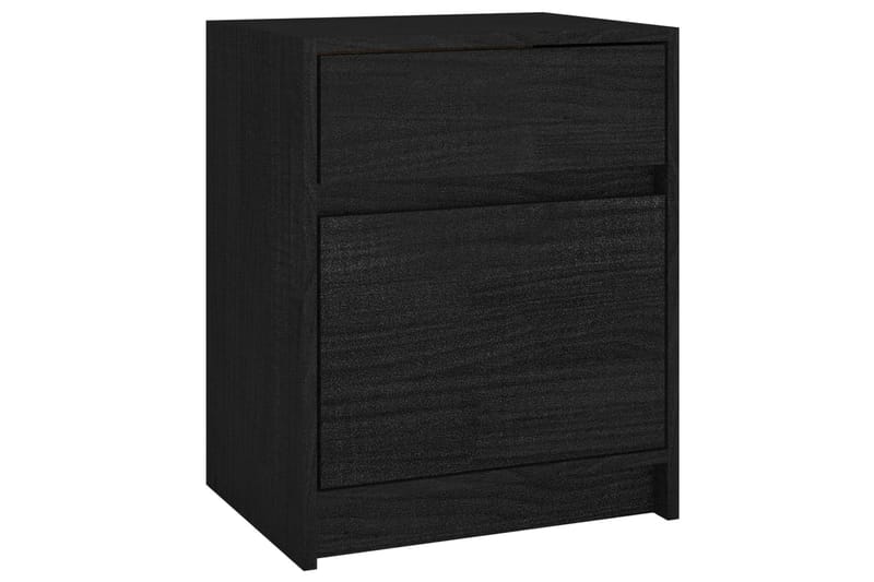 Sängbord 2 st svart 40x31x50 cm massivt furu - Svart - Sängbord & nattduksbord
