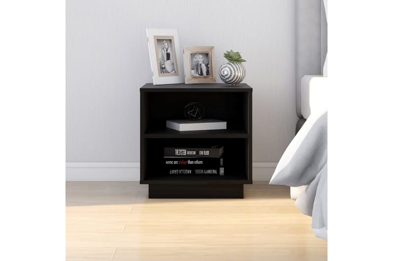 Sängbord 2 st svart 40x34x40 cm massiv furu - Svart - Sängbord & nattduksbord