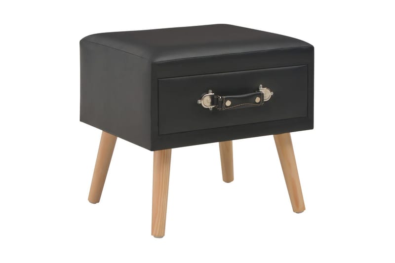 Sängbord 2 st svart 40x35x40 cm konstläder - Svart - Sängbord & nattduksbord