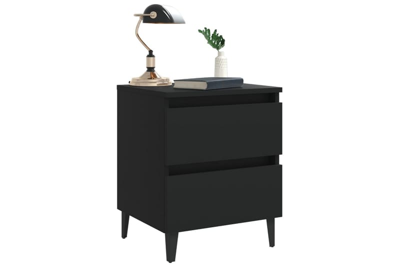 Sängbord 2 st svart 40x35x50 cm spånskiva - Svart - Sängbord & nattduksbord
