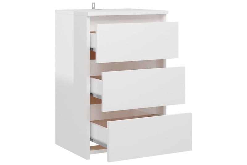 Sängbord 2 st vit högglans 40x35x62,5 cm spånskiva - Vit - Sängbord & nattduksbord