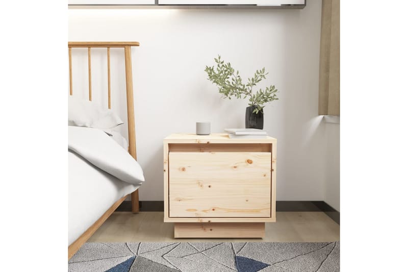 Sängbord 35x34x32 cm massiv furu - Brun - Sängbord & nattduksbord