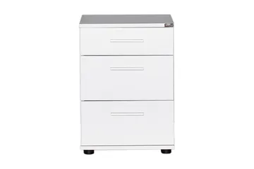 Sängbord 40 cm 3 Skåp - Vit - Möbler - Bord & matgrupp - Avlastningsbord & sidobord - Sängbord & nattduksbord