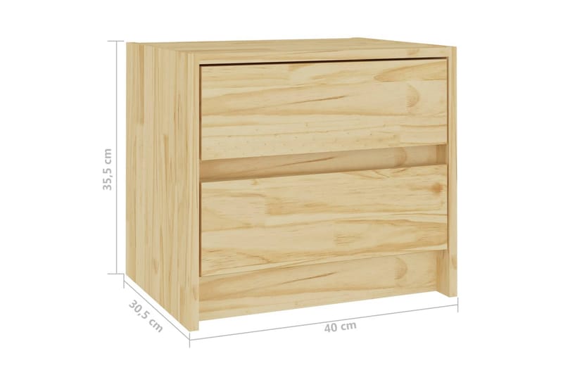 Sängbord 40x30,5x35,5 cm massiv furu - Brun - Sängbord & nattduksbord