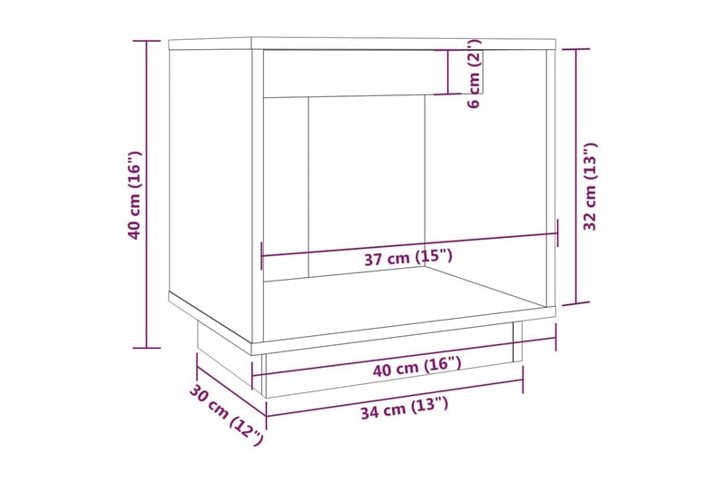 Sängbord 40x30x40 cm massiv furu - Brun - Sängbord & nattduksbord